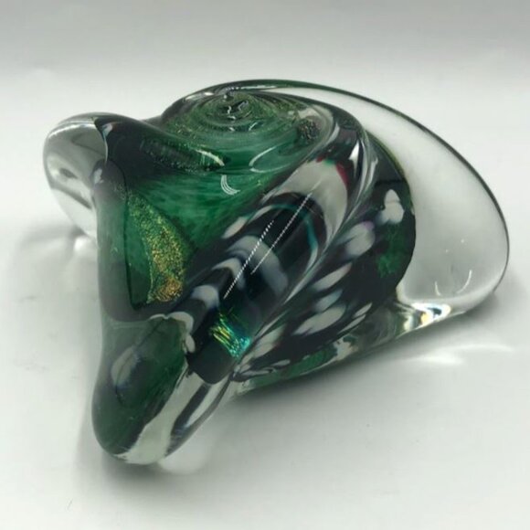 Glass Paperweight Unique Colorful Swirl 3 Point - Picture 6 of 15